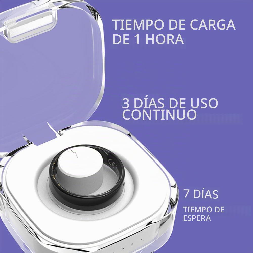 Anillo Inteligente para Hombre Y Mujer, Anillo de Fitness con Monitor de ECG Recuento De Pasos MonitorizacióN del SueñO PresióN Arterial Y Frecuencia Cardíaca Control Remoto de La CáMara 11#