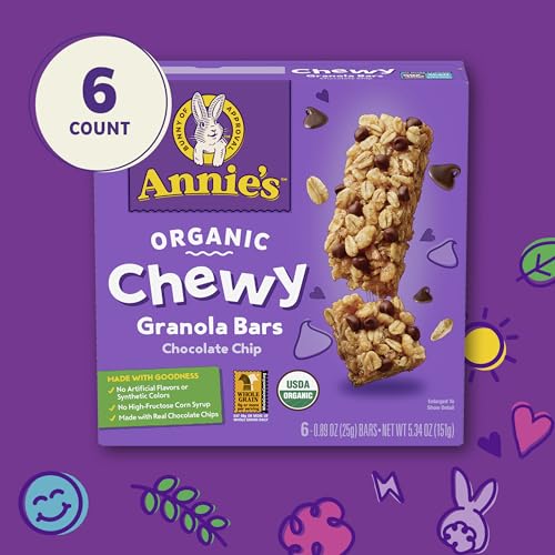 Annie's Organic Chewy Granola Bars, Chocolate Chip, 6 Bars, 5.34 oz - Image 8
