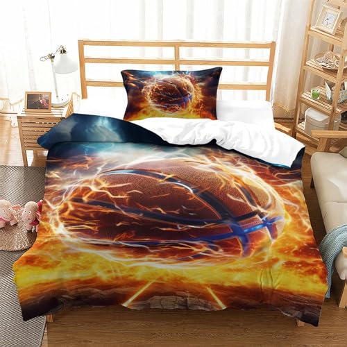 Housse de couette basket 3D en microfibre douce avec fermeture éclair - 2
