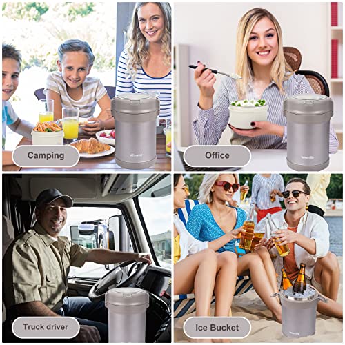 Yelocota Thermos For Hot Food- 67 Oz Vacuum Insulated Food Jar- 18/10 Stainless Steel Soup Container- 3-Layer Sealed Stackable Termos Para Comida Caliente With Lunch Bag,Fork And Spoon #TOP6