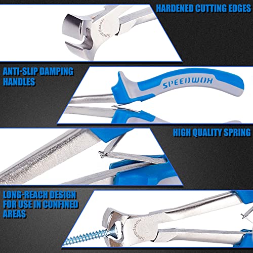 Image of SPEEDWOX 5-1 /2 Inches Long Reach End Nippers Mini End Cutting Pliers | Fine End Cutters, Precision Functional Wire Cutter, For Jewelry Making Carpenter Construction, Nail Remover
