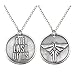 FL BEAUTY Antique Silver Plated The Last of Us Engraved and Firefly Round Charm Pendant Necklace