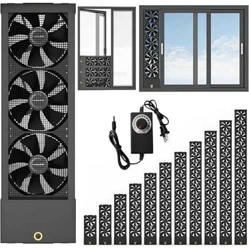 Vertical Window Fan for Sliding Windows, Quiet Exhaust Fan with Variable Speed, Waterproof IPX7...