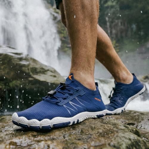 Image of HIITAVE Men Barefoot Water Shoes Beach Aqua Socks Quick Dry for Outdoor Sport Hiking Swiming Surfing