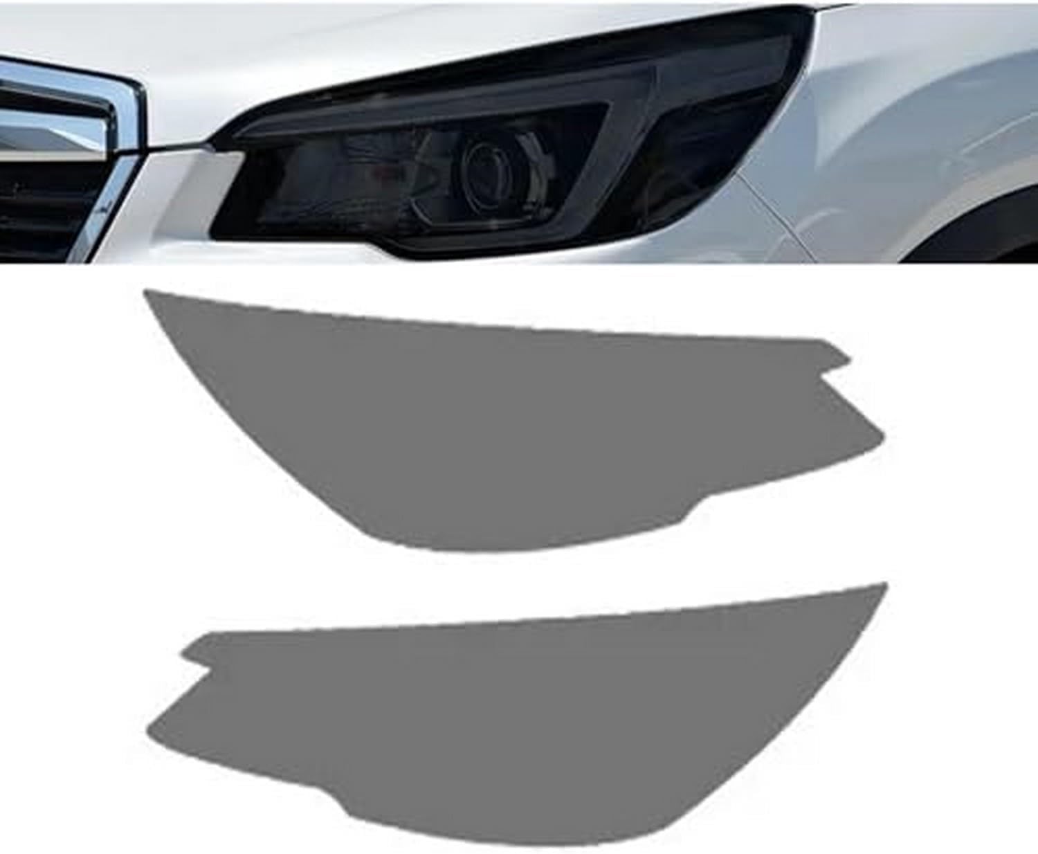 SamLng Car Front Light Film for Subaru for Forester 2019 Car Headlight Film Front Smoked Black Pre Cut Film TPU Car Light Tint Film