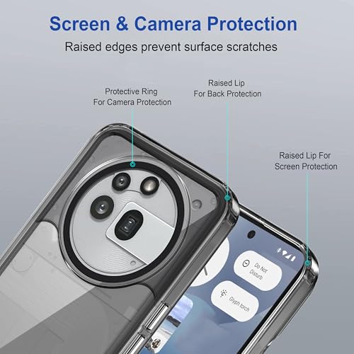Image of Zapcase Back Case Cover for Nothing Phone (3a) Pro | Compatible for Nothing Phone (3a) Pro Back Cover | Case Cover with Camera Protection | (TPU + PC | Translucent Black)