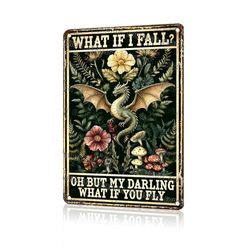 EVRISIGN Dragon Decor Metal Sign Steampunk Wall Art Vintage Retro