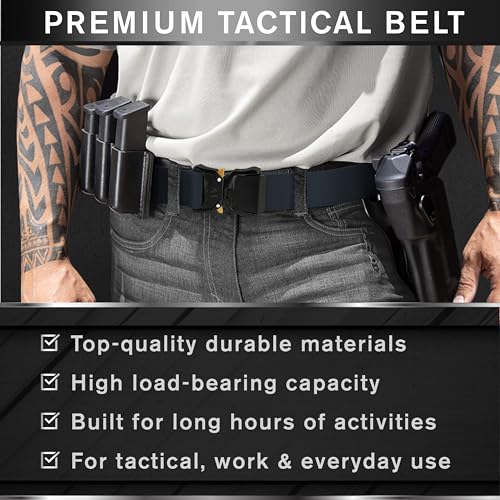 Image of TECEUM Tactical Belt - Heavy-Duty & Quick Release - Military, Work, Rigger, Duty & Utility Belt for Men