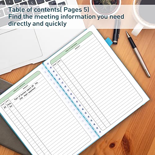 JUBTIC-Meeting-Notebook-for-Work-with-Action-Items-Project-Planner-for-Business-Easily-Taking-Meeting-Notes-and-Keep-Agendas-on-Track-Work-Planner-Organizer-for-Women-and-Man-Light-Blue7x10