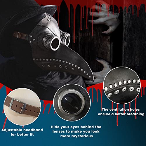 FUXHBFB Plague Doctor Halloween Bird Mask - Retro Rivet Steampunk Latex Costume Props for Men Women - Cosplay Masks - Image 4