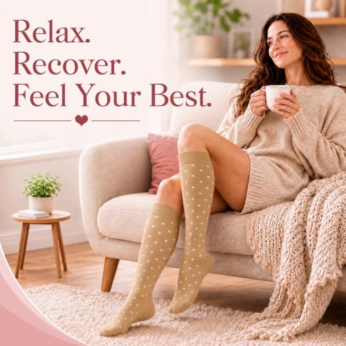 Image of Laite Hebe 4 Pairs-Compression Socks for Women&Men Circulation-Best Support for Nurses,Running,Athletic