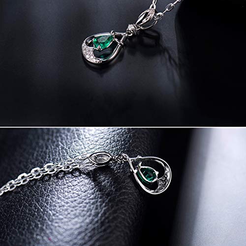 Collier émeraude de laboratoire 0,5 ct et argent sterling d'exception - 7