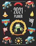  Monstertruck Planer 2021: Monatsplaner 2021 mit Wochenübersicht  Raum für Notizen  Januar - Dezember 2021 Agenda  Ideal für die Schule, Studium und das Büro