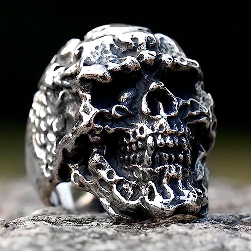 Image of 2023 Skull Ring Cool Evil Death Punk Rock Stainless Steel Rings Aly Style Jewelry