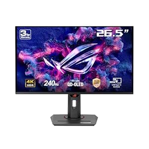 ASUS ROG Strix XG27UCDMG 27 Zoll Gaming Monitor (26, 5 Zoll sichtbar, 4K QD-OLED Panel, 240Hz, 0, 03ms Reaktionszeit, G-Sync Compatible, VESA Display HDR 400 True Black, Care Pro)
