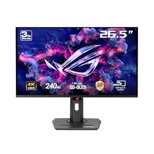 ASUS ROG Strix XG27UCDMG, 26,5″ gamingmonitor, 4K Ultra HD QD-OLED (3840 x 2160), 0,03 ms (GTG), 240Hz, HDMI, USB-C en DisplayPort, Compatibel met G-SYNC, Display Widget Center, Zwart