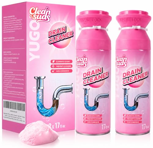 Yugou Foaming Sink Drain Cleaner & Deodorizer, Drain Clog Remover (2pcs)