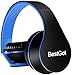 BESTGOT BG6002 Wired Kids Headphones for Kids Adults Children Headphones with Microphone Volume Control Foldable Headset with 3.5mm Plug Removable Cord (Black/Blue)