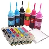 トリプル保証 エプソン 詰め替えカートリッジ 互換インクボトル ふうせん IC6CL50 EP-802A EP-803A EP-804A 6色セット 30ml ベルカラー