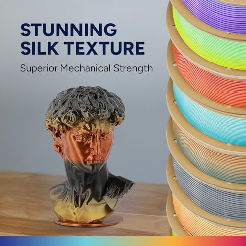 Image of OVERTURE Silk PLA Filament 1.75mm, Clog-Free Shiny, Metallic Shine 3D Printer Filament, 1kg Spool (2.2lbs), Ideal for Cosplay Jewelry & Home Decor (Silk Tiger Eye)