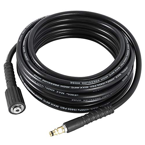 Tuyau de Nettoyage de Canalisation pour Nettoyeur Haute Pression 480Bar/6960PSI Débouche Canalisation en PVC Raccordement 1/4'' avec Adapteur pour Karcher K2-K7 LAVOR (20m) Cover