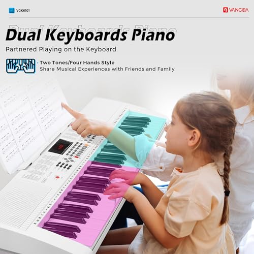 Image of Vangoa Electric Piano Keyboard 61 Light Up Key with Stand for Beginners
