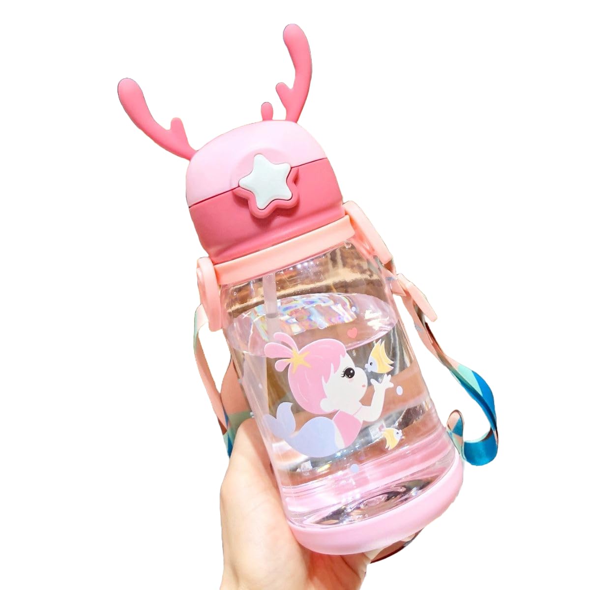 YUPPIN Water Bottle for Kids, Cute Design Water Bottle with Sipper, Sipper Bottle for Kids -Anti-Leak Kids Cartoon Water Bottle for Kids - 600 ML (Pink Mermaid) (B0D928BVHJ) Amazon Price History, Amazon Price Tracker