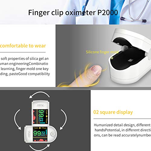Fingertip_Pulse_Oximeter, Fingertip Blood Oxygen Saturation Monitor(Sp_O2) PR_PI Heart-Rate Monitor, Portable Digital Reading LED Screen Display - Thumbnail 5