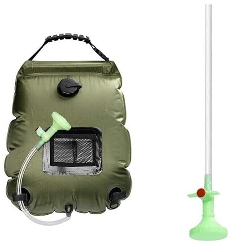 LEDON 20L Camp Solar Shower Bag Heat Water Pipe Portable Camping Hiking Travel Outdoor for Hiking, Travel, Beach, Backpacking & Emergency Use