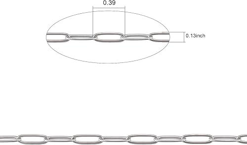 Miniatura 2 de SUYAN Cadenas para hacer joyas, cadena de eslabones de acero inoxidable de 32.8 pies, cadena de eslabones ovalada para hacer collares, pulseras,