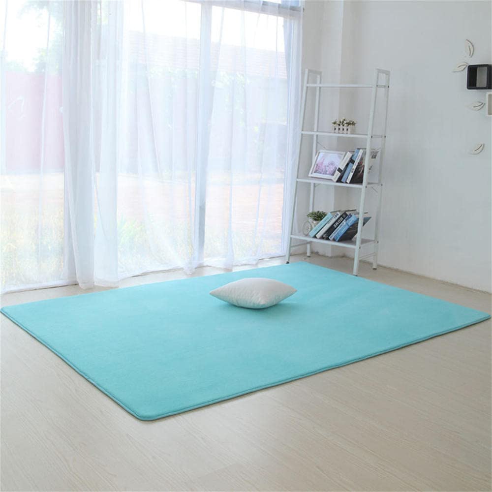 Tapis de salon moderne turquoise LUNEZY grand tapis doux