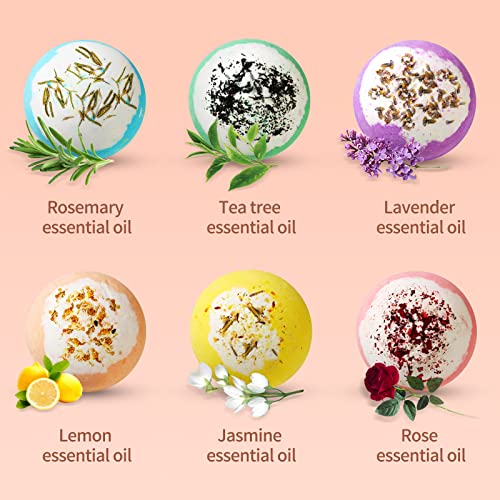 Vacplus Extra-Large Bath Bombs Set - 6 Pack Shower Bombs With Natural Ingredients And Essential Oil, 4 Oz Bath Bombs For Kids, Women, Girls & Men, Nourishing & Moisturizing Shower Bombs #TOP1