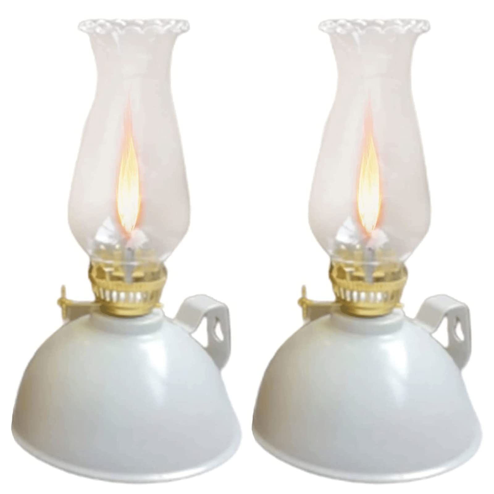 Kerosene Lamps, Kerosene Lantern Home Decor Outdoor Camping Emergency Ligting Patio Decoration(White,2PCS)