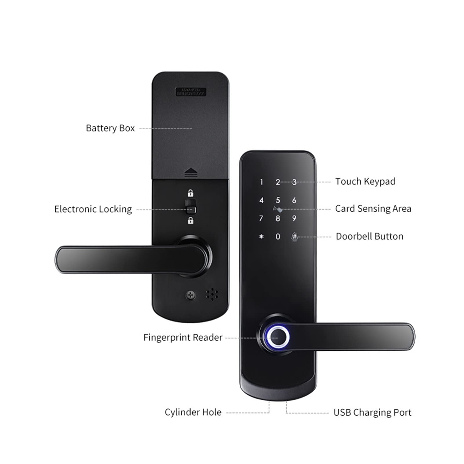 Blocco biometrico dell'impronta digitale Tuya, fechadura eletronica digital cerradura inteligente serratura della porta della casa intelligente(A)