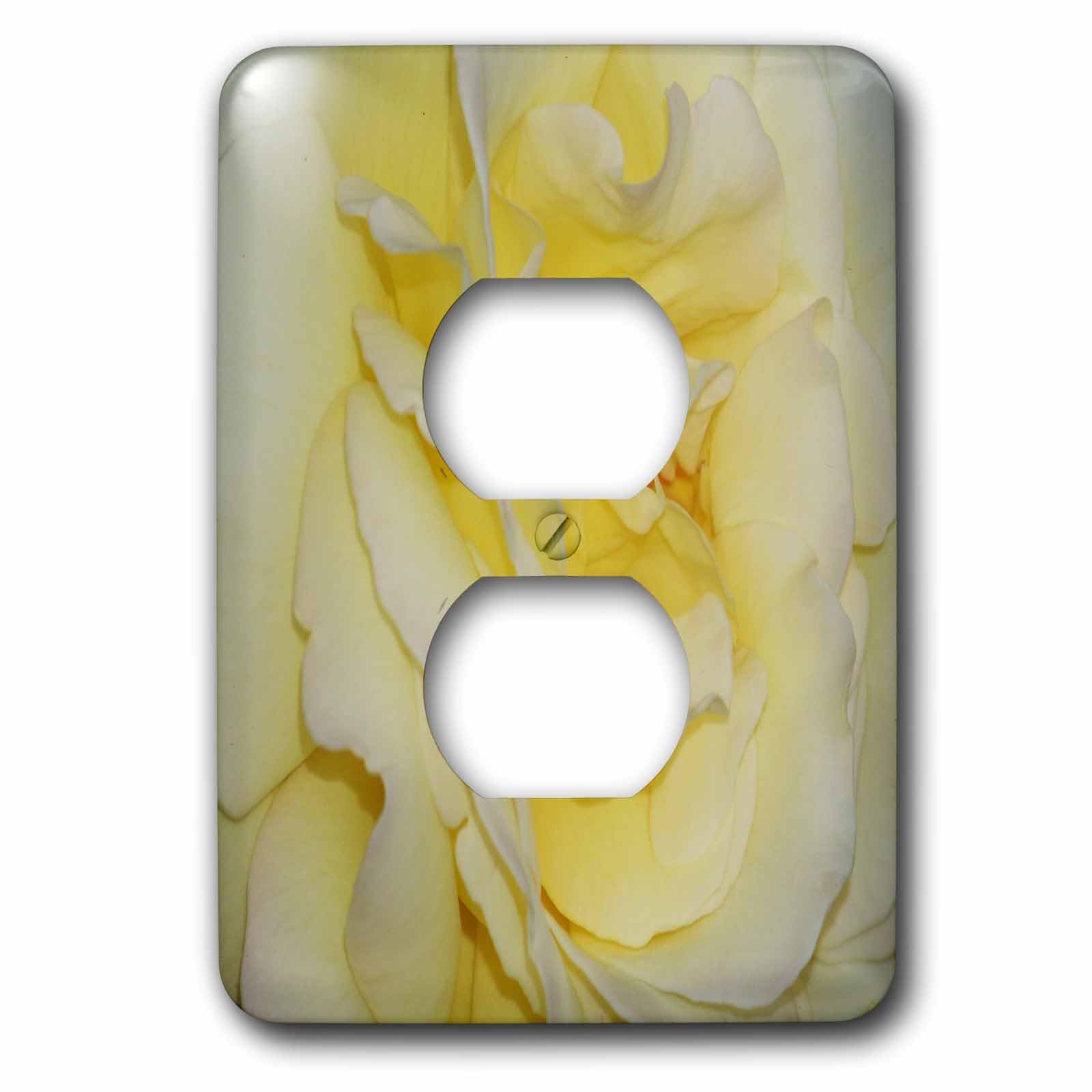 3dRose lsp_14151_6 Jaune Rose cache-prise robuste 2 Bouchon