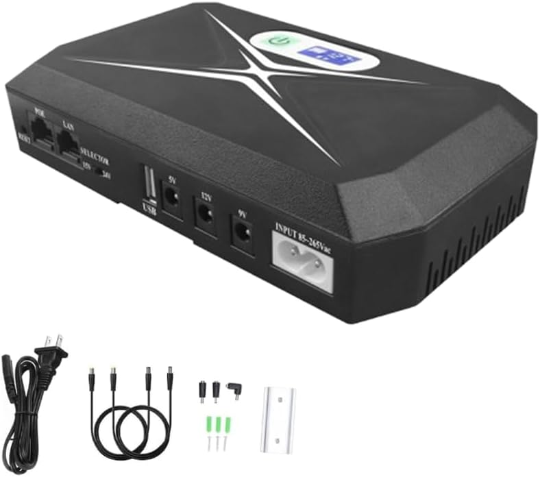 Mini UPS for WiFi Router/Modem/Set top Box Devices. 10400mAh Battery. Supports 9V/12V-1A/1.5A/2A Routers. USB 5V Port Charging for Phone,Support Current Surge & Deep Discharge Protection Mini UPS for WiFi Router/Modem/Set top Box Devices. 10400mAh Battery. Supports 9V/12V-1A/1.5A/2A Routers. USB 5V Port Charging for Phone,Support Current Surge & Deep Discharge Protection