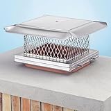 Homesaver 14601 8 Inch x 8 Inch HomeSaver Pro Stainless Steel Chimney Cap 304-alloy 18-ga. Base And Mesh 24-ga. Lid