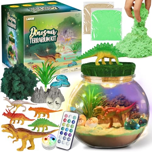 Regalos de Dinosaurio para niños - Kit de terrario de Dinosaurio para niños - Regalo de cumpleaños para niños de 4 5 6 7 8-12 años - Juguetes de Dinosaurio - Kit de Artes y Manualidades para niños