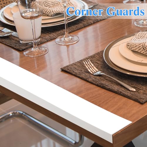 Image of Sasylvia 10 Pcs 3 x 1 x 48 Inches Wall Corner Protector Guards, Avoid Scratching Scuffs, White Vinyl Corner Trim Molding, Ease Install & Cleaning for Door Countertop Furniture Cabinet Protection