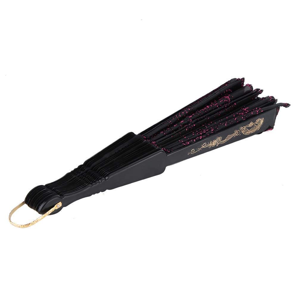 KASTWAVE Embroidered Sequin Folding Fan, Chinese-Japanese Wedding Party Gifts Dance Props Home Decor Holiday Gifts 5Pcs