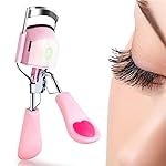 Pinkiou Heated Eyelash Curler for Women USB Rechargeable Lash Curler Long Lasting Ironing Electric Eyelash Curler with Silcone Pad Replacable Great Makeup Tools for Her