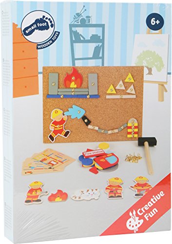 small foot Hämmerchenspiel "Feuerwehr" aus Holz, Korkboden mit Motiven der Feuerwehr zum Hämmern, ab 6 Jahren, 10581 – Bild 5