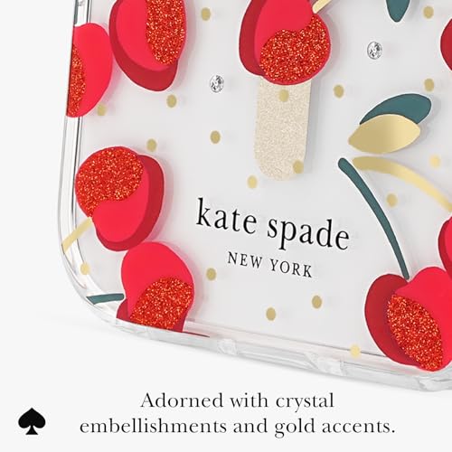 Kate Spade New York iPhone 17 Pro Case - Compatible with MagSafe - Designer Phone Case - Cherry Dot Gems
