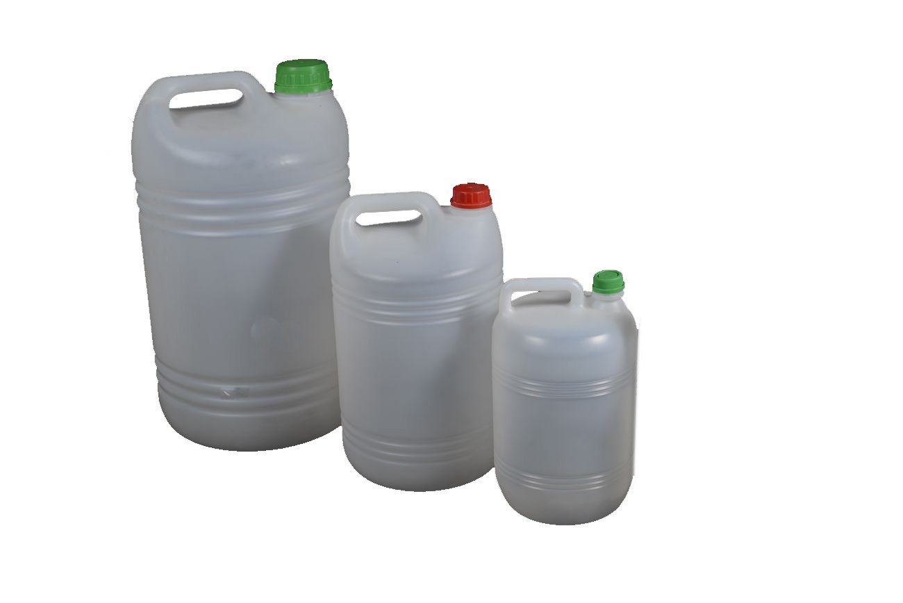 Garrafa de 10 Litros con Asa y Tapón de Seguridad | Polietileno de Gran Resistencia | Forma redonda |Diámetro de boca 32 mm | Pack de 12 unidades.