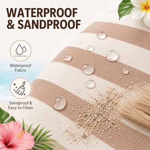 Image of LEDAOU Beach Bag Waterproof Sandproof Women Beach Tote Pool Bag with Zipper for Swim Gym Grocery Travel with Wet Pocket | Sandproof