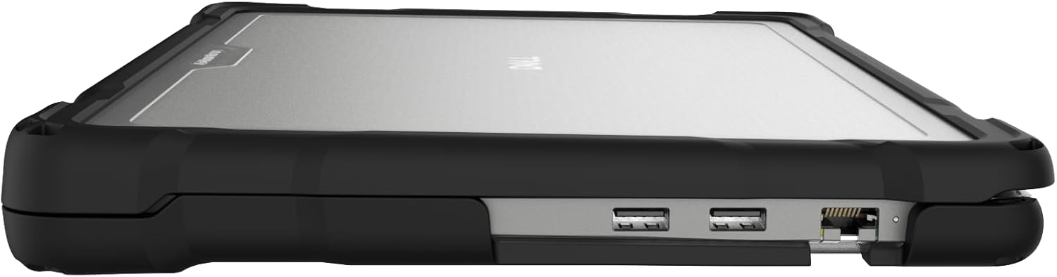 Gumdrop DropTech Custom Case Dell Pro 14 Clamshell - Drop Tested Protection, Rubberized Thread on Sides, Seamless Asset Tagging, Snap in Installation for School or Work - Black
