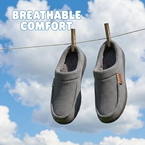 Image of Dearfoams Men's Brendan Indoor /Outdoor Breathable Memory Foam Clog House Shoe with Wide Widths Slipper