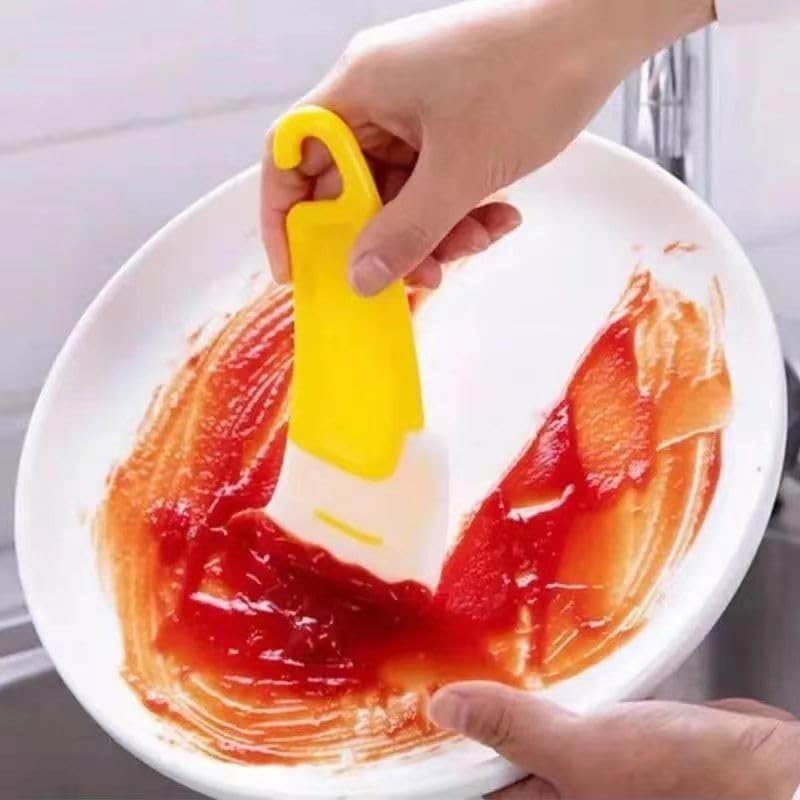 Kitchen cleaning soft scraper to remove oil stains from pot bottom stove top food grade soft head cleaner soft silicone