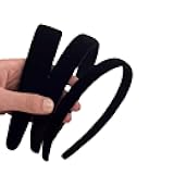 AUDTOPE Black Velvet Padded Headbands for Women, Soft Simple Headband for Girls and Teens, Plain No Teeth Thick Hoops Hair Accessories
