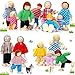 20 Pcs Wooden Dollhouse Family Set of 16 Mini People Figures and 4 Pets, Dollhouse Dolls Wooden Doll Family Cosplay Figures Accessories for Pretend Dollhouse Toy (Vivid Style)